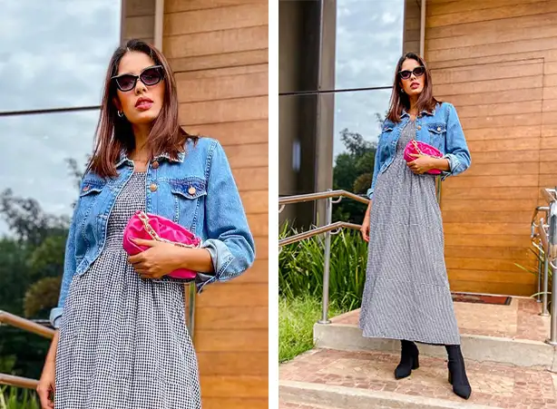 vestido midi estampado
