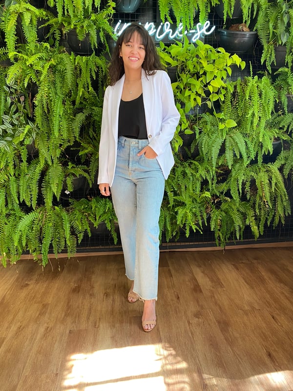 looks com blazer branco feminino