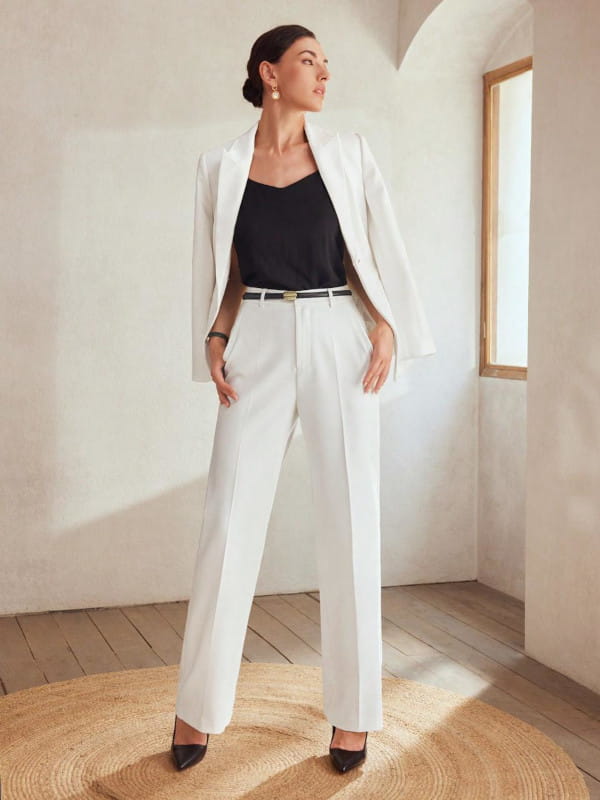 conjunto blazer branco