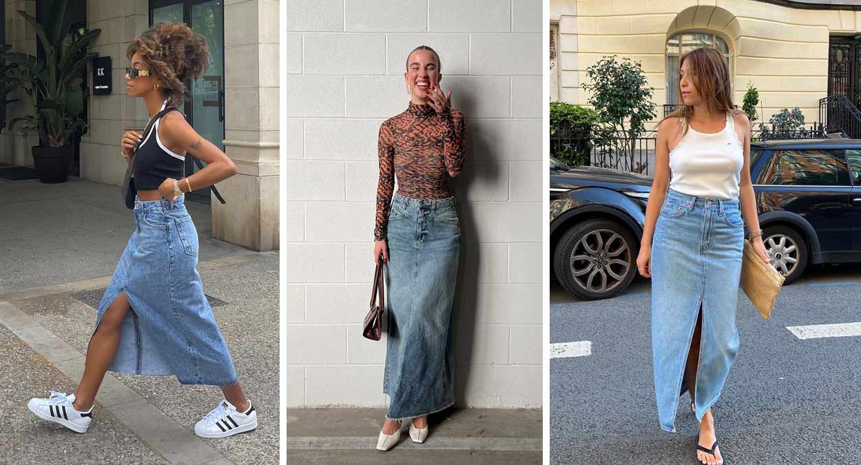 looks saia jeans longa 2026