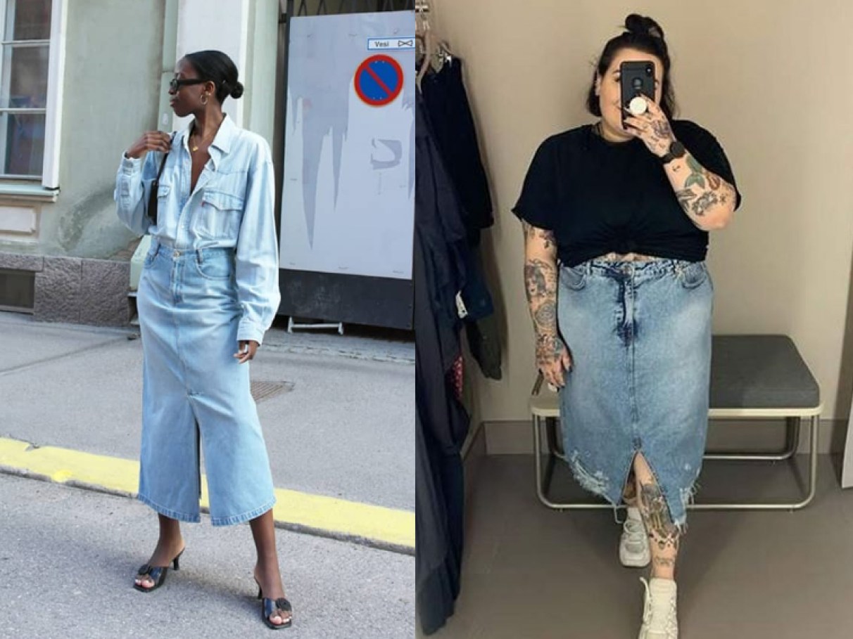 saia jeans longa inverno