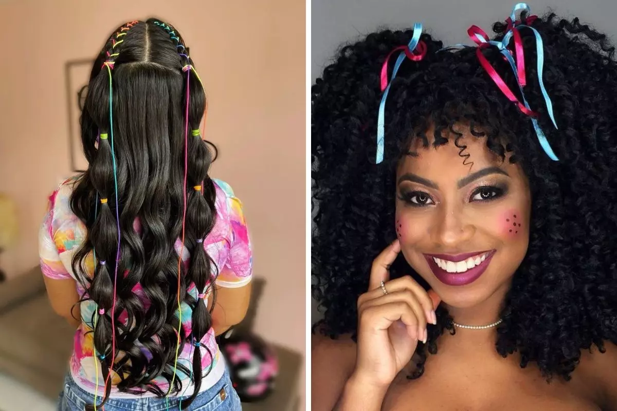 penteado junino infantil cabelo cacheado