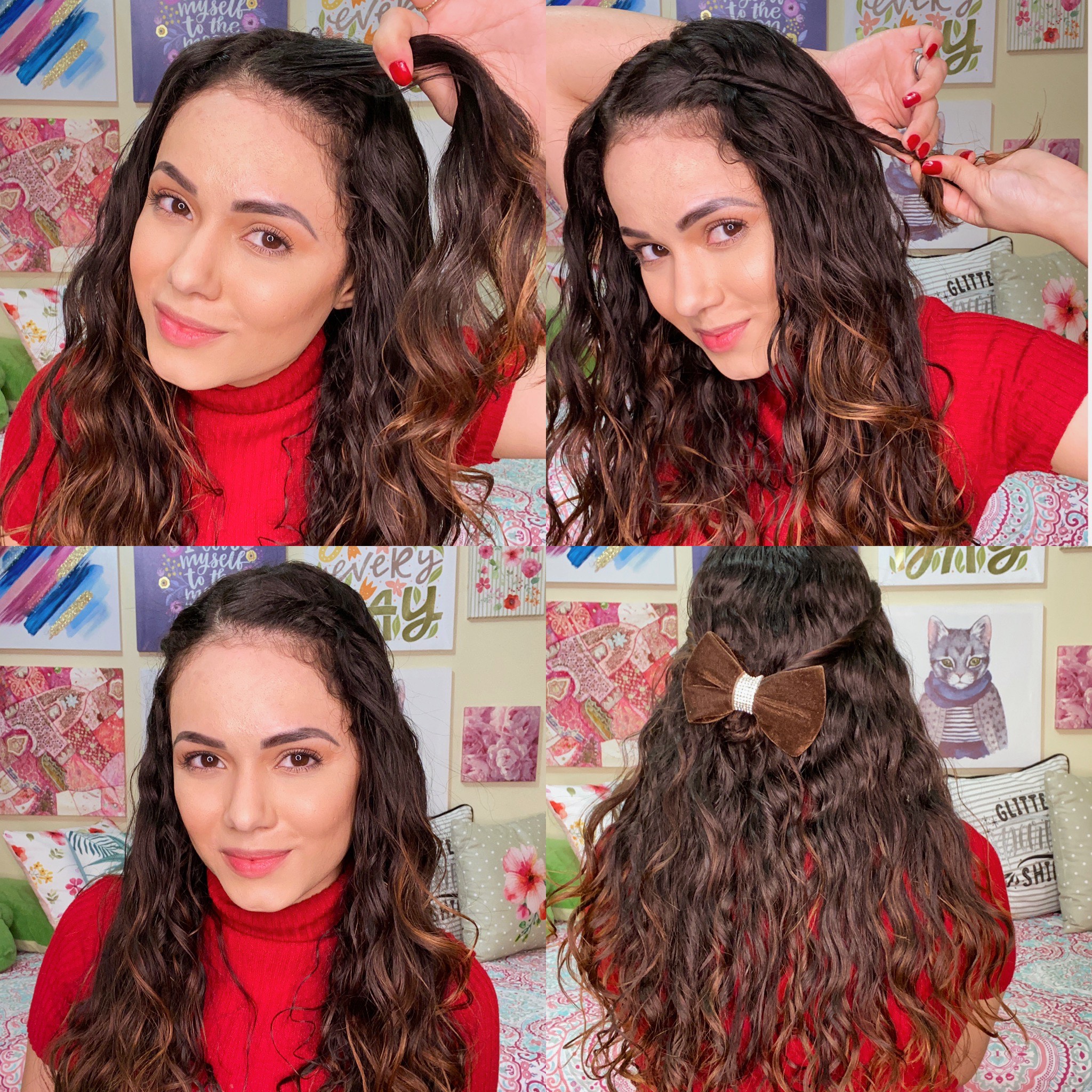 penteados simples cabelo cacheado