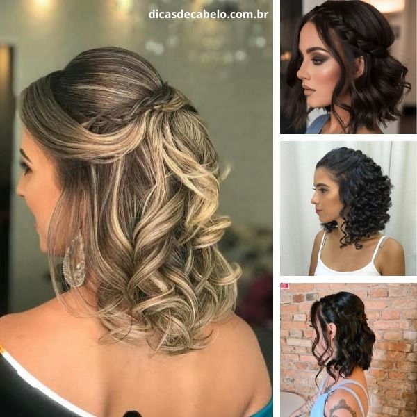 penteados para cabelo médio com franja