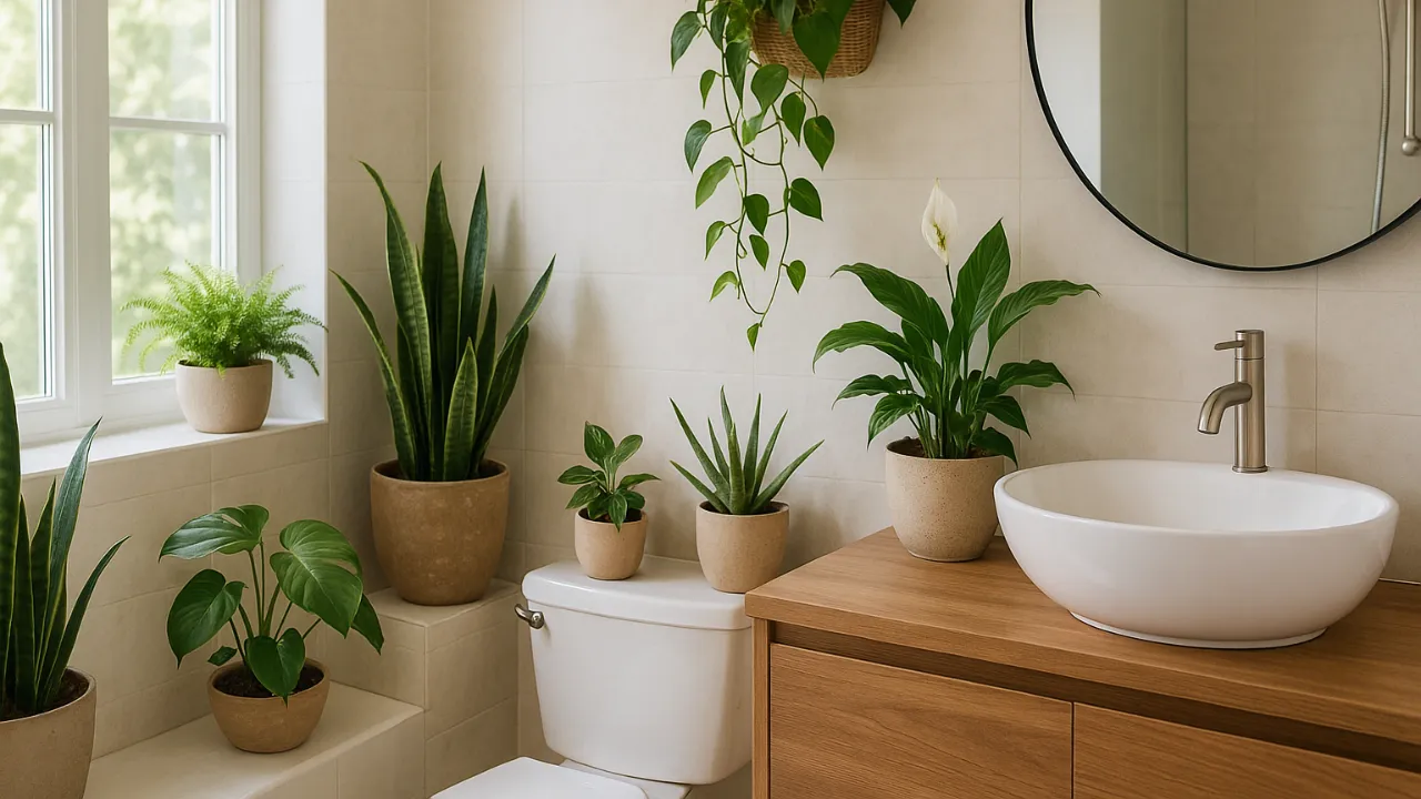 plantas pendentes para banheiro