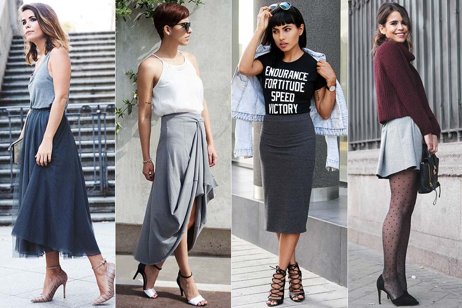 look com calça cinza