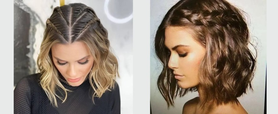 penteados rápidos cabelo curto trança