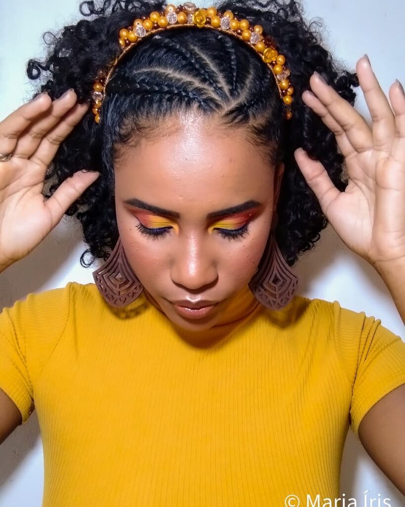 penteado trança tiara cabelo curto