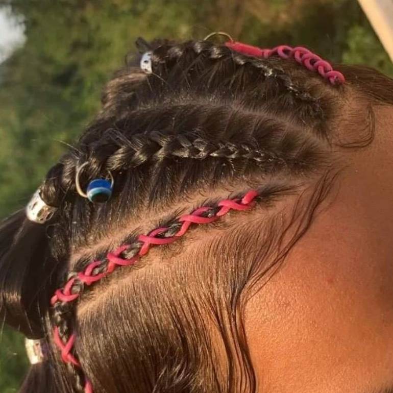 trança lateral cabelo curto
