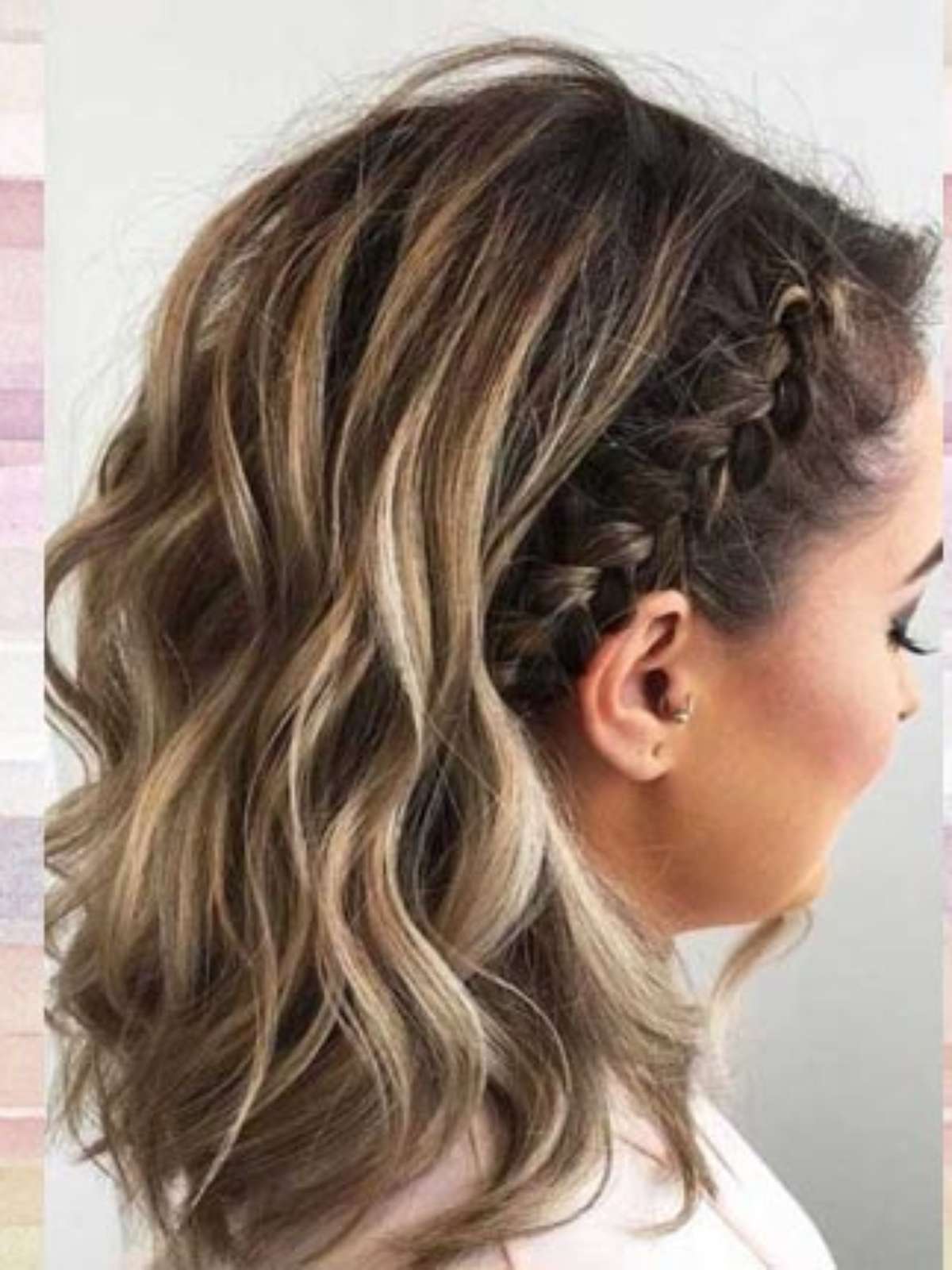 penteado trança tiara cabelo curto