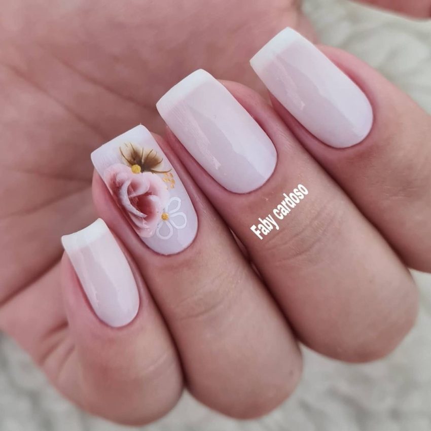 unhas francesinha noiva