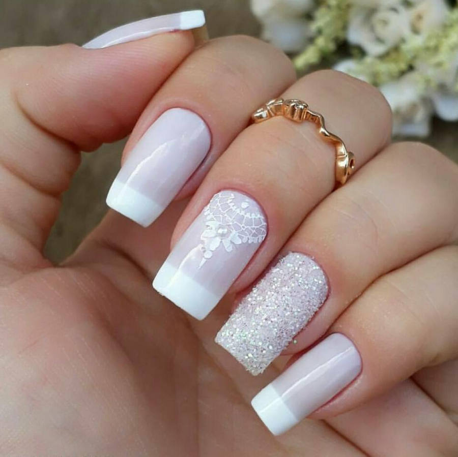 unhas francesinha noiva