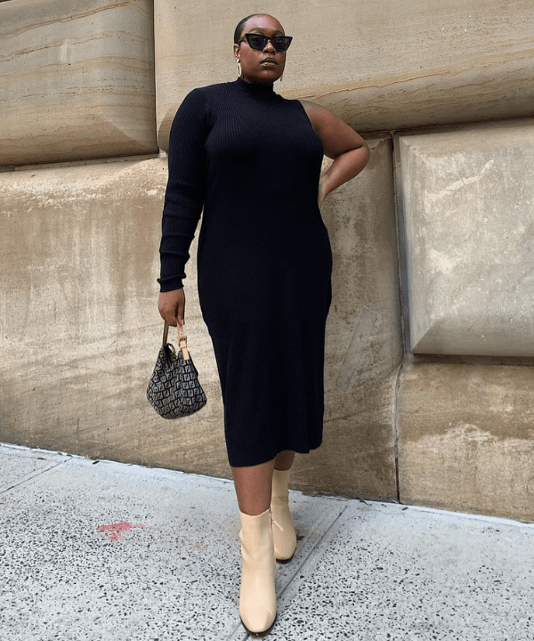 vestido midi com bota no verão