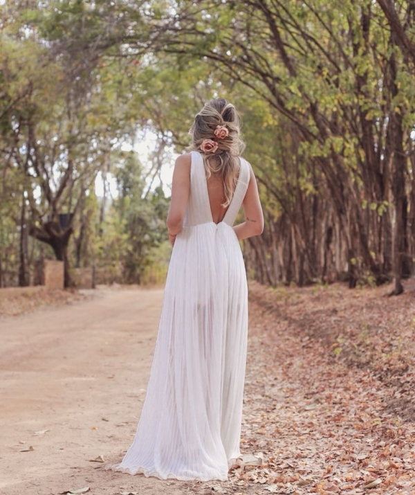 vestido boho pré-wedding